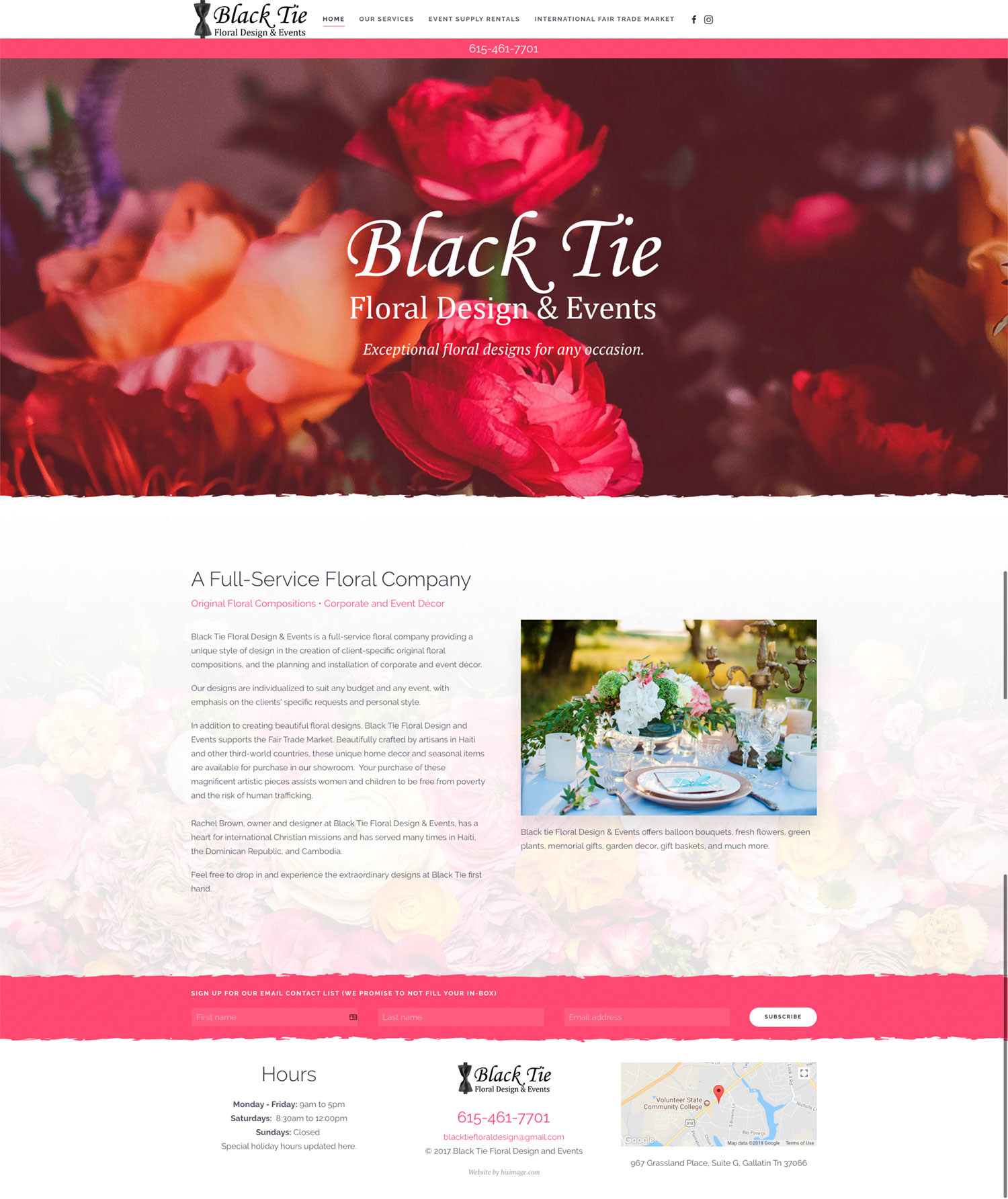 Black Tie Floral Designs Gallatin TN Website Design