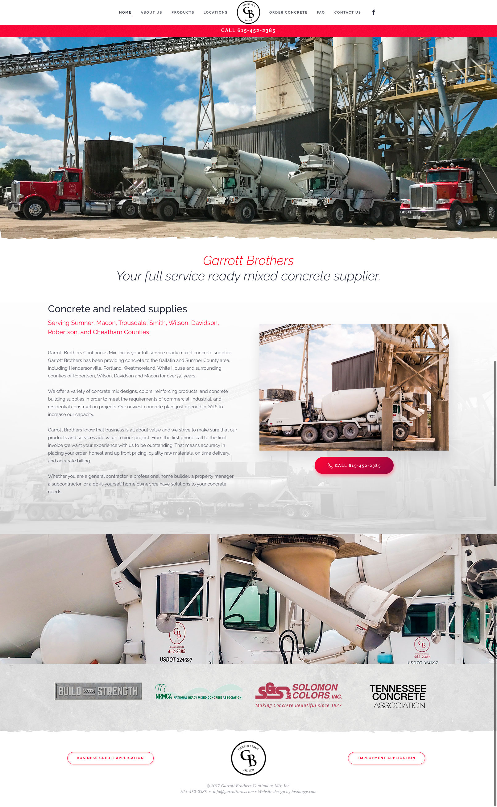 Garrott Brothers Concrete Company Gallatin TN Website Design